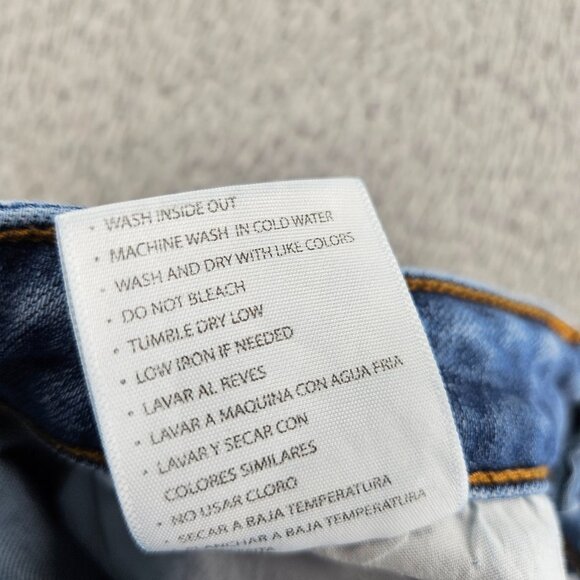 KanCan Shorts Womens 29 Blue Distressed Frayed Hem High Rise Button Fly Denim - Picture 7 of 15